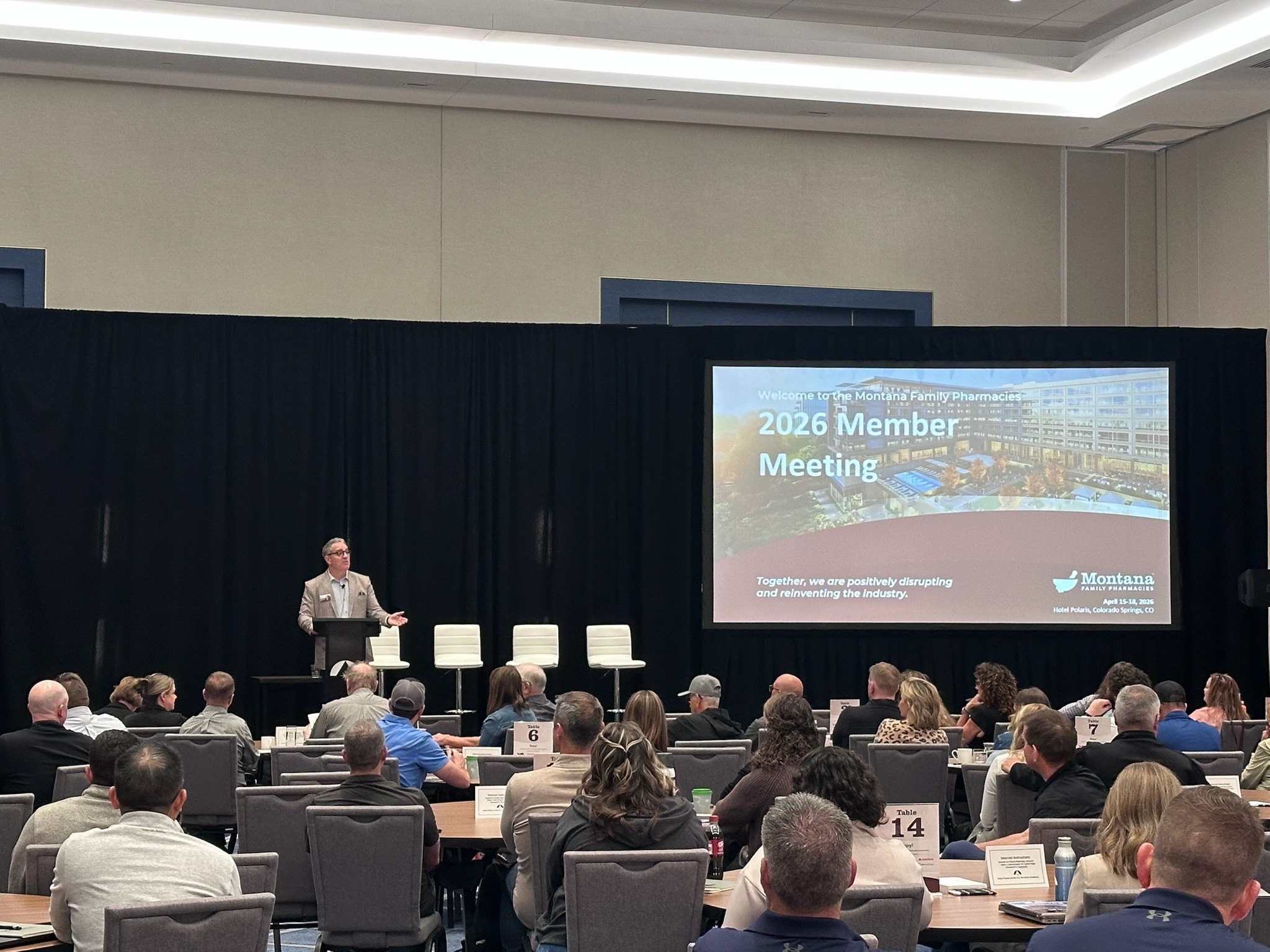 MFP Member Meeting 2026 general session with speaker at podium